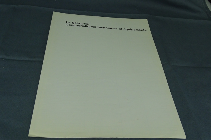 Folder Scirocco CaractÃ©ristiques techniques et Ã©quipements Frans 1984